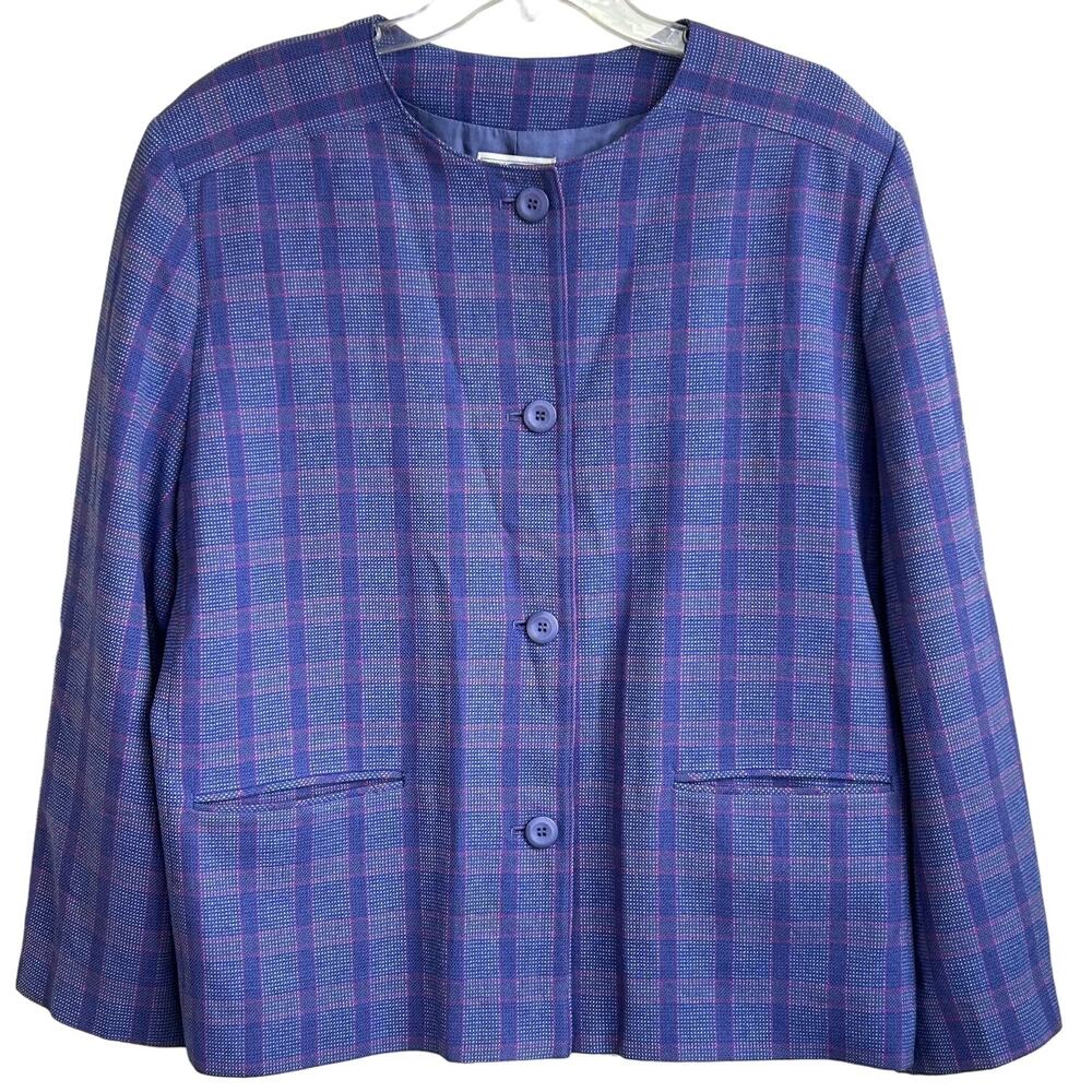 Pendleton Vintage Button Down Blue Plaid Collarle… - image 1